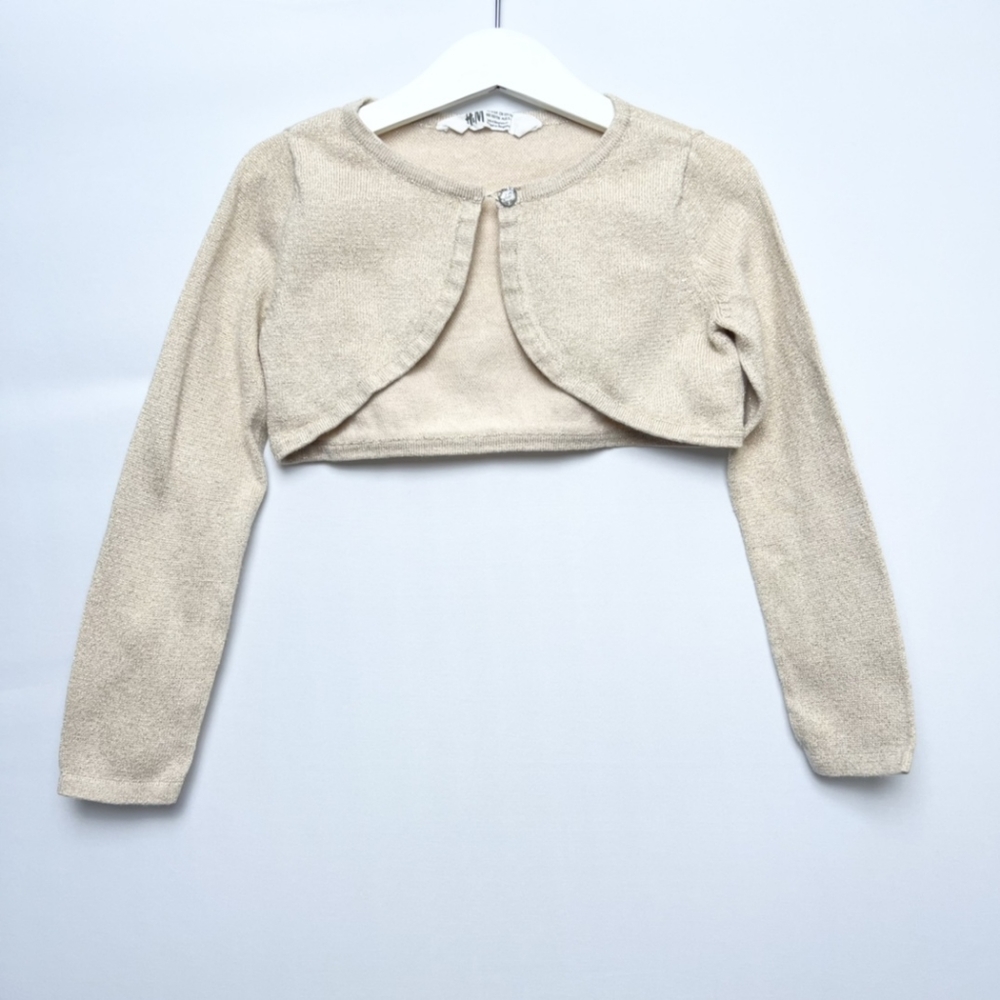 H&M little girl gold color cardingan 4-6y